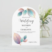 Invitation Beauté Ethérée Soft Tone Whimsical Feuilles Pastel (Debout devant)