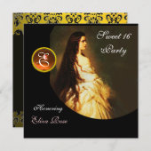 INVITATION BEAUTÉ ETHERNE, SUCRE 16 JAUNES, BLACK BLANC DOMMA (Devant / Derrière)