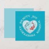 Invitation Beauté, Joie, Sagesse Prospérité Koi  (Devant / Derrière)