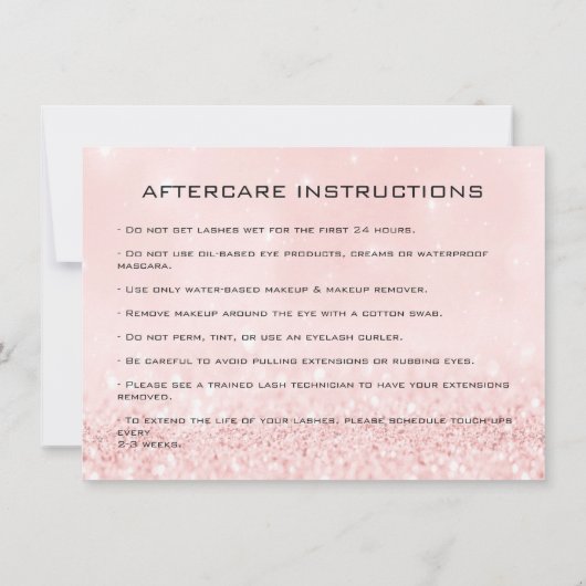 Invitation Beauté Lashes Extension Aftercare Instruction Pink (Dos)