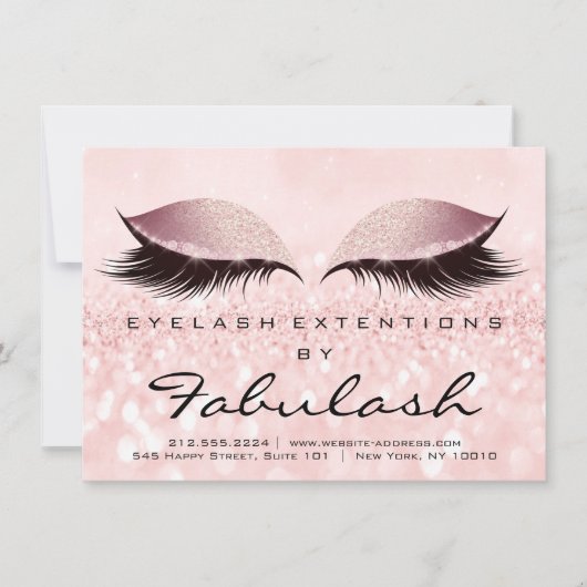 Invitation Beauté Lashes Extension Aftercare Instruction Pink (Devant)