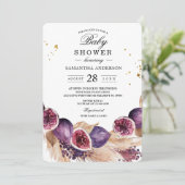 Invitation Beauté moderne Figes violettes & Pampas & gouttes (Debout devant)