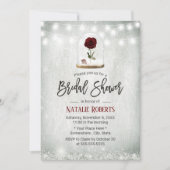 Invitation Beauté Rose Dome hiver Fête des mariées florale (Devant)