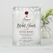 Invitation Beauté Rose Dome hiver Fête des mariées florale (Debout devant)