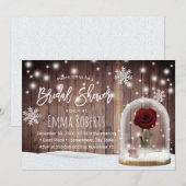Invitation Beauté Rose Dome Rustique Fête des mariées d'hiver (Devant / Derrière)