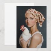 Invitation Beauté rustique avec poulet (Devant / Derrière)