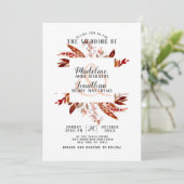 Invitation Beauté rustique Boho Chic Fall Mariage de couronne (Debout devant)