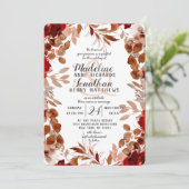 Invitation Beauté rustique Floral Automne Harvest Mariage fro (Debout devant)