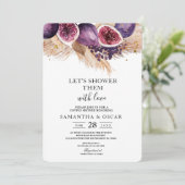 Invitation Beauté tendance violet Figs & Pampas (Debout devant)