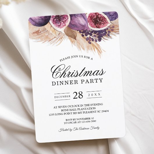 Invitation Beauté tendance violet Figs & Pampas