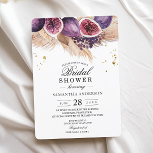 Invitation Beauté tendance violet Figs & Pampas