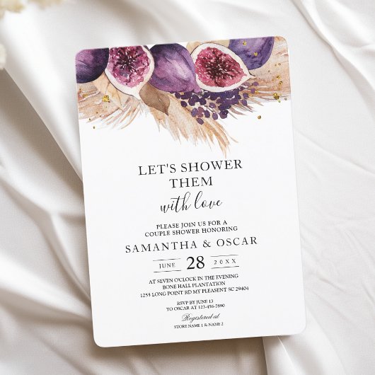 Invitation Beauté tendance violet Figs & Pampas