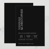 Invitation Beautiful Black & White Wedding (Devant / Derrière)