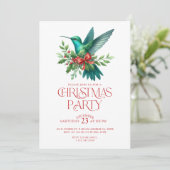 Invitation Beautiful Christmas Hummingbird Party Invite (Debout devant)