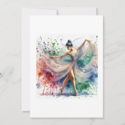 Invitation beautiful dancer women art paint  (Devant)