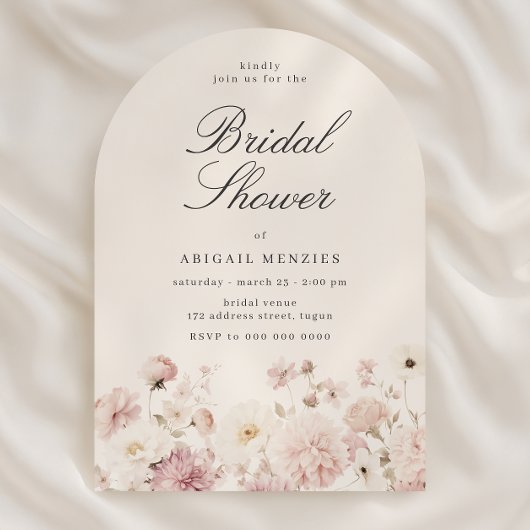 Invitation Beautiful Elegant Floral Bridal Shower