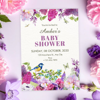 Invitation Beautiful floral garden baby shower