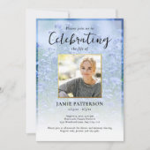 Invitation Beautiful Flowers Life Celebration Photo Funeral  (Devant)