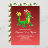 Invitation Beautiful Hand Drawn Chinese Dragon (Devant / Derrière)