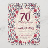 Invitation Beautiful Rose Themed Beach Party (Devant / Derrière)