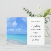 Invitation Beautiful Turquoise Tropical Beach Birthday (Debout devant)