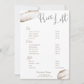 Invitation Beauty Salon Gold Blush Pink Tarifs (Devant)