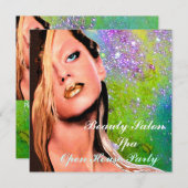 Invitation BEAUTY SALON SPA Open House Party Monogramme (Devant / Derrière)