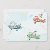 Invitation Beaux Animaux Avion Aventure Temps Vols Anniversai (Dos)