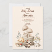 Invitation Beaux animaux de la forêt baby shower des bois (Devant)