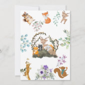 Invitation Beaux animaux de la forêt baby shower des bois (Dos)