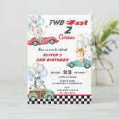 Invitation Beaux Animaux Voitures de Course 2e anniversaire D (Debout devant)