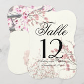 Invitation Beaux arbres à fleurs de cerisier sur fond blanc é (Devant / Derrière)