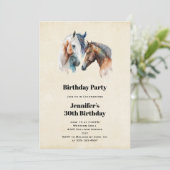 Invitation Beaux Chevaux de Style Western Boho pour Anniversa (Debout devant)