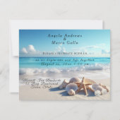 Invitation Beaux Coquillages Starfish Beach Mariage (Devant)