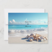 Invitation Beaux Coquillages Starfish Beach Mariage (Dos)