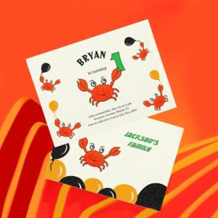 Invitation Beaux crabes rouges