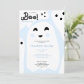 Invitation Beaux fantômes bleus Halloween boo baby shower (Debout devant)