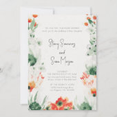 Invitation Beaux fleurs sauvages dans jardin d'aquarelle mari (Devant)