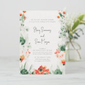 Invitation Beaux fleurs sauvages dans jardin d'aquarelle mari (Debout devant)