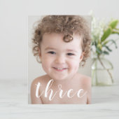 Invitation Beaux garçons 3ème anniversaire fête Photo & Scrip (Debout devant)