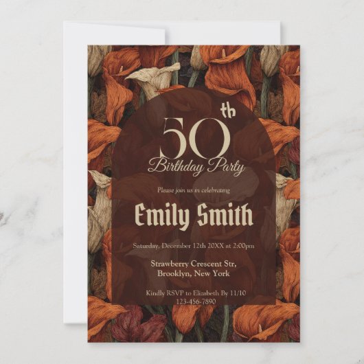 Invitation Beaux Lys Appel Charme Anniversaire (Devant)