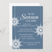Invitation Beaux Snowflakes -Invitation Fête de Vacances (Devant / Derrière)