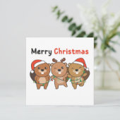 Invitation Beaver Christmas Animals Beavers Merry Christmas I (Debout devant)