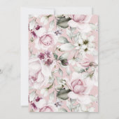 Invitation Bébé 1er Anniversaire Blush & Rose Gold Floral (Dos)