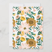 Invitation Bébé 1er anniversaire Printemps Florals Papillons (Dos)