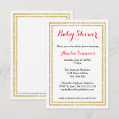 Invitation bébé 3x5 - Double liseré doré (Devant / Derrière)