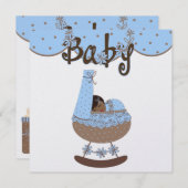 Invitation bébé 5,25 po x 5,25 po (Devant / Derrière)