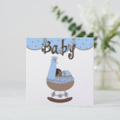 Invitation bébé 5,25 po x 5,25 po (Debout devant)