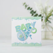 Invitation bébé 5.25" x 5.25" (Debout devant)