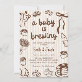 Invitation Bébé à base de dessins à la main prépare une douch (Devant)